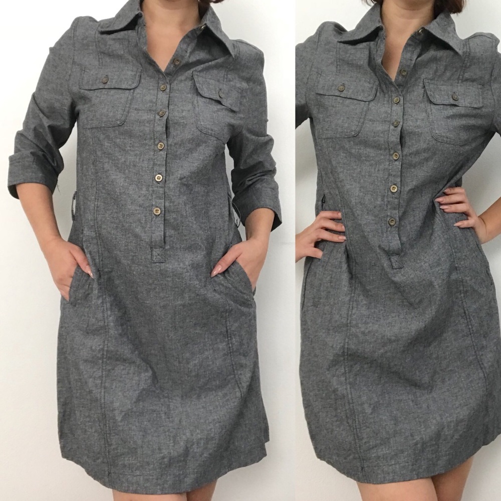 Montana Jeans Gray Shirt Dress Tunic